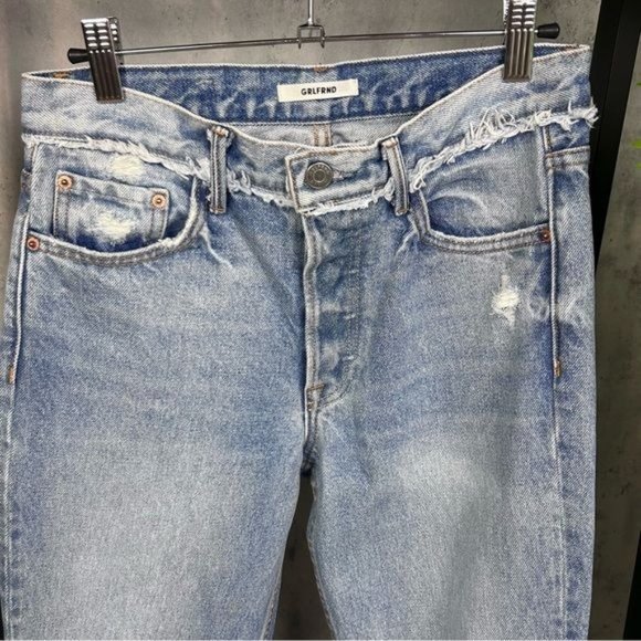 GRLFRND | Karolina High-Rise Light Wash Distressed Jeans in ‘Part Time Love’ - Picture 5 of 14